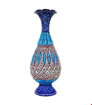 گلدان میناکاری مسی مدل گل اسلیمی